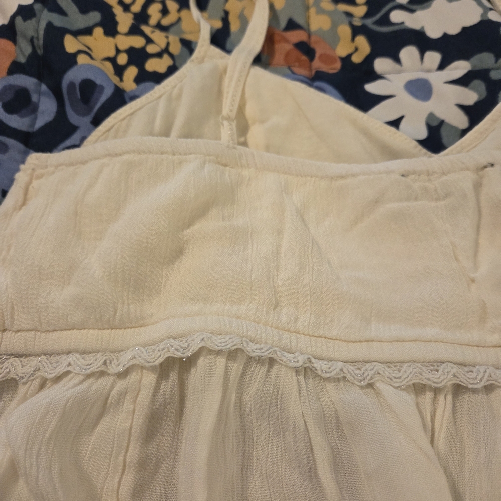 American Eagle Outfitters Lace And Silver Babydoll Tank - Picture 7 of 15